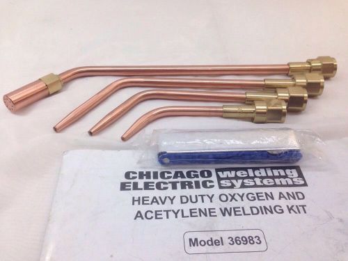 4 Pcs New Chicago Electric Welding  Oxygen/Acetylene Tips #0.2.4.6+CLEANER++