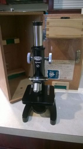 Vintage Olympus Microscope W/ Original Wood Case class 1 EUC