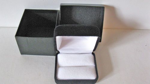 12 LOT Velveteen Double Ring Jewelry Display Gift Boxes W/ Inserts &amp; Outer Box
