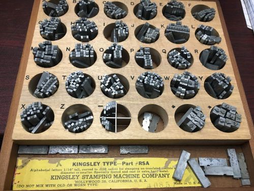 KINGSLEY HOT FOIL Stamping #RSA LETTERS 1/16&#034;  TYPE SET FOR INSULATED WIRE