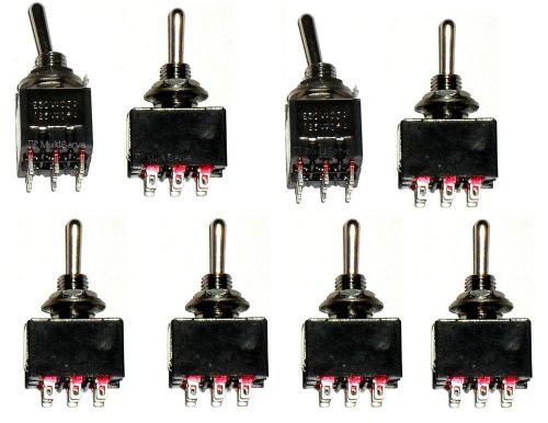 8 ON/OFF/ON 3PDT Miniature Toggle Switch Three Pole Double Throw