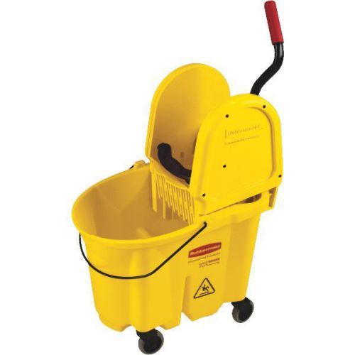 35-quart yellow rubbermaid commercial wavebrake down press combo mop bucket for sale