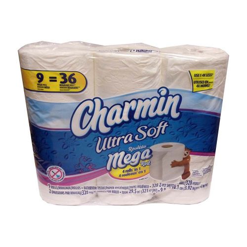Charmin Ultra Soft Toilet Paper Mega Rolls, 328 sheets, 9 rolls