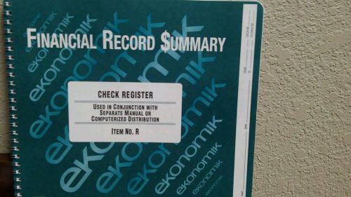Ekonomik R Wirebound Check Register Accounting System  8-3/4 x 10  40-Page Book
