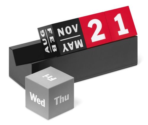 Office Desk or Home Calendar Cubes Perpetual Red/Grey/Black Cool and Original