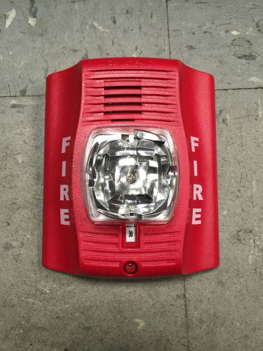 System sensor p2r red horn strobe fire alarm system w/ mounting plate free ship for sale