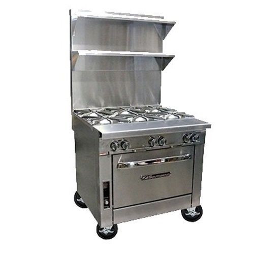 Southbend P36C-BBB-SU Platinum Heavy Duty Range Gas 36&#034; (6) Step-up Open Burners