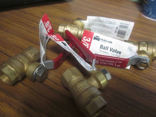 NEW DYNAQUIP / MUELLER  BALL VALVE THREADED-FULL PORT. 3/8&#034; 4TL56...XT-21F