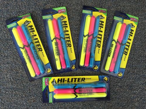 HI-LITER Brand PVC FREE Blue Pink Yellow Highlighter Original (15 Total)