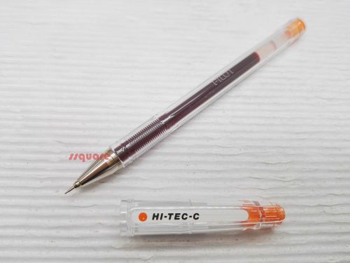 Pilot Hi-Tec-C 0.3mm Ultra Fine Point Roller Rollerball Gel Ink Pen, Orange