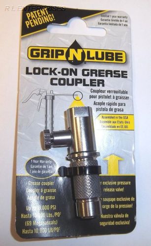 Grip-n-lube lock-on grease coupler with pressure release valve # 944irv for sale