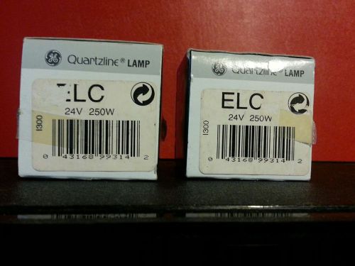 GE Quartzline Lamp 24V 250W ELC/C Lot of 2