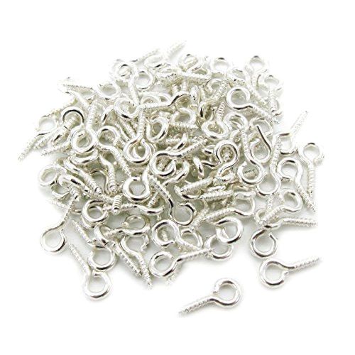 100-pack 3/16&#034; steel screw eye rings new for sale