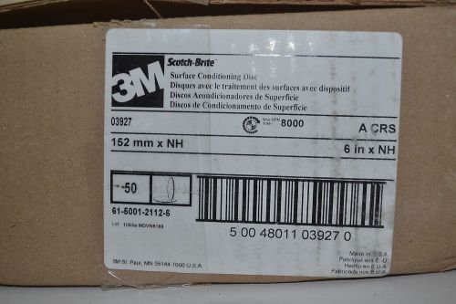 50 New 3M SCOTCH BRITE Hook-Loop Surface Conditioning Disc 03927 6&#034; NH WLD15.3-5