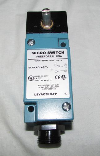 Honeywell LSYAC3KQ-FP Limit Switch, Side Rotary, 10 A, 0.45N-m, Operating Force