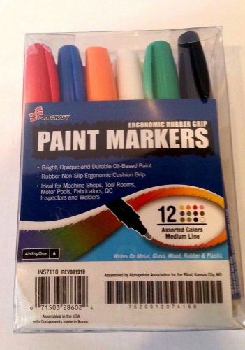 Skilcraft ergonomic rubber grip paint markers box of 12 for sale