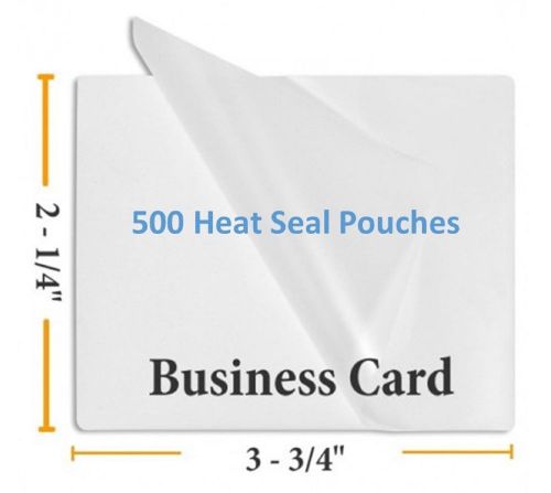 Premium 5 Mil Business Card Size Heat Seal Laminating Pouches 500 2.25&#034; x 3.75&#034;