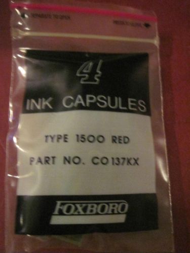NEW LOT OF 4 FOXBORO CHART RECORDER INK TYPE 1500 CAPSULES CO 137KX CO137KX RED
