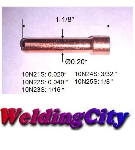 WeldingCity 5 Stubby Collets 10N21S (0.020&#034;) for TIG Welding Torch 17/18/26