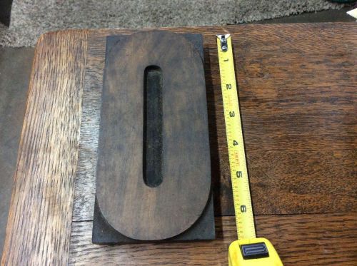 Vintage Antique Wood Block Printing Press Printers Block Wooden Letter O 6 3/4&#034;