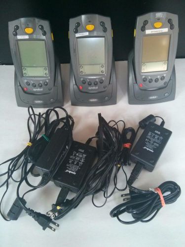 (lot of 3) symbol spt 1700  palm pc barcode scanners - chargers - power cables for sale