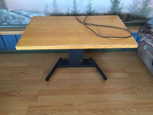 1 Motorized Sit Stand Mayline Desk/Table 48&#034;x30&#034; 1 1/2&#034; Thick Oak Top
