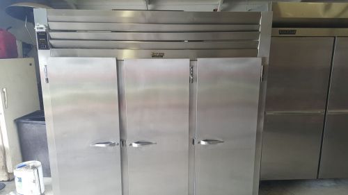 Traulsen 3 solid door roll-in refrigerator stainless steel for sale