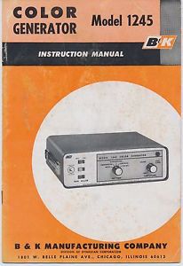 B &amp; K Color Generator Model 1245 Instruction Manual