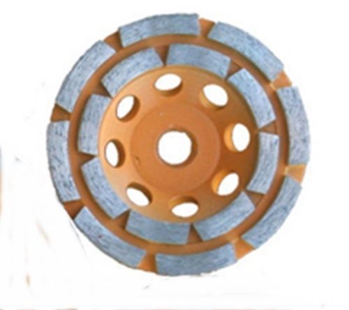 KHK CWD05087M 5&#034; Double Row Cup Grinding Wheel Medium 60/80 grit 5/8&#034;-7/8&#034; Arbor