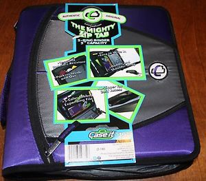 NEW CASE IT PURPLE 3&#034; COUPON BINDER CASE WITH INSERTS ZIPPER CLOSE 022293103718