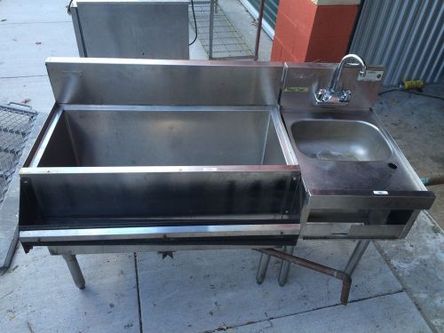 Stainless steel under bar insulated ice bin chest with handwashing sink for sale