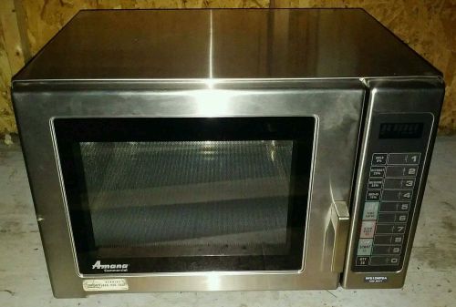 AMANA STAINLESS RFS12MPSA HEAVY DUTY 1200 WATT COMMERCIAL MICROWAVE OVEN CLEAN!!