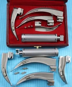 Set of 4 blades and one handle laryngoscope macintosh intubation  emt anesthesia for sale