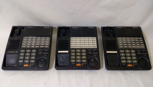 Lot of 3 Panasonic Telephones KX-T7425-B Digital 24 Button Speakerphone Black