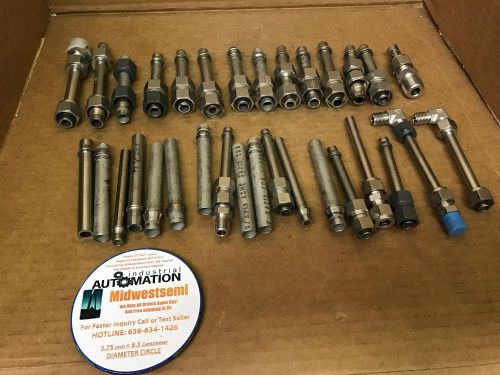 Lot of 32 parker and swagelok 3/8&#034; and 1/2&#034; tubing sst freeshipping sameday for sale
