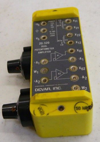 Devar Control Products Model 20-320 Dual Potentiometer Amplifier  USED