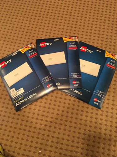 3 x avery 8160 inkjet white easy peel address labels 75 sheets (3 x 25 pack) new for sale