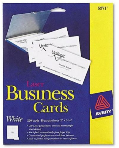 Avery ultra fine laser perforated white business card paper heavyweight 250 ct. for sale