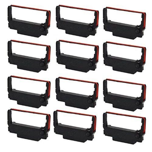 Generic EP30R Compatible Ink Ribbon for Epson ERC 30/34/38 Black/Red 12 Piece