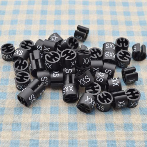 100 pcs garment hanger sizers all size markers tags xxs black plastic clothing for sale