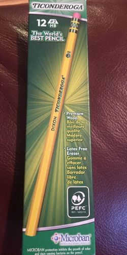 Dixon Ticonderoga Wood-Cased Pencils, #2 HB, Yellow,  Box of 12 (13882) New