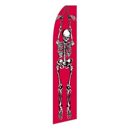 Halloween skeleton 15&#039; business swooper flag banner made in usa for sale