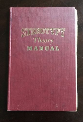 Stenotype Theory Manual 1946 Typing Typewriter RARE Book stenotypy W/ Insert!