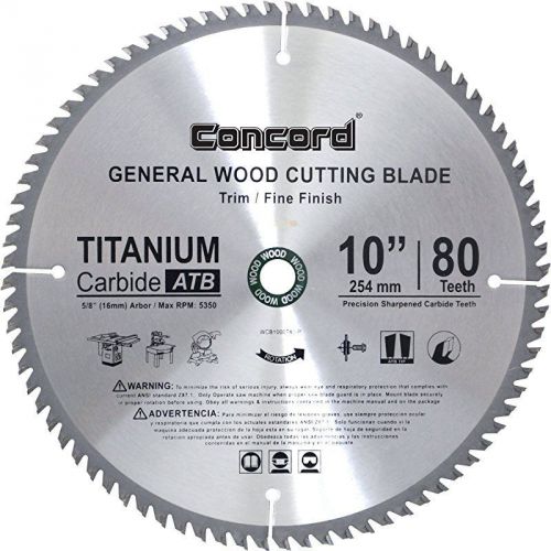 Concord blades wcb1000t080hp 10-inch 80 teeth tct general purpose hard &amp; soft wo for sale