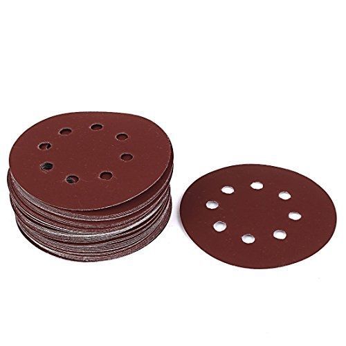 uxcell 5inch Dia 800 Grit 8 Holes Sanding Disc Sandpaper 50pcs