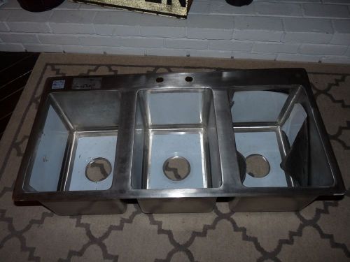 Sani Safe 18 Gauge 304 Stainless Steel 3 Compartment NSF Commercial Sink New