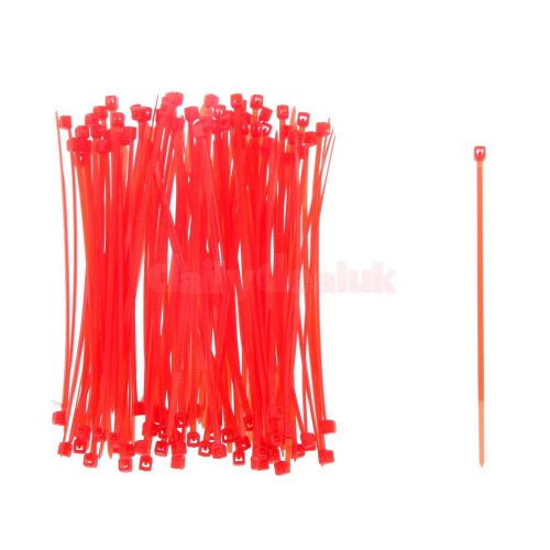 1.9x100mm 100Pcs Nylon Plastic Network Cable Storage Hand Tie Tool Red