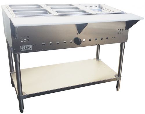 Commercial gas steam tables. made in usa. etl approved. bain marie style. 1 tank for sale
