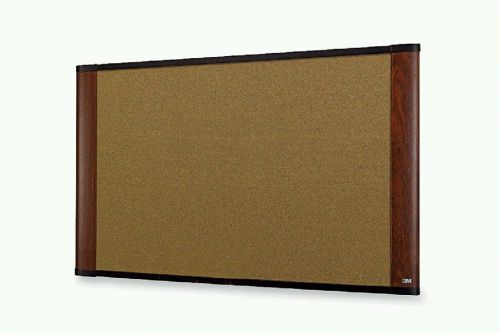 3M Cork Bulletin Board 36 x 24 Aluminum Frame w/Mahogany Wood Grained Finish