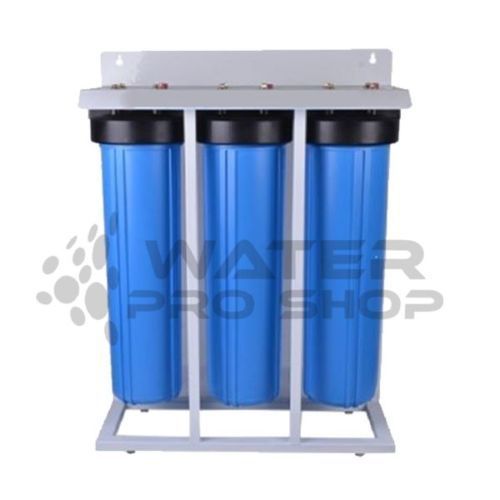 20&#034; triple big blue water filter system 1&#034; sediment, carbon, and kdf 85 - udf for sale